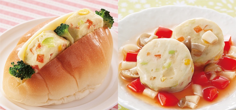 「CO・OP4種の国産野菜とお豆腐のふんわりバーグ」のアレンジ例